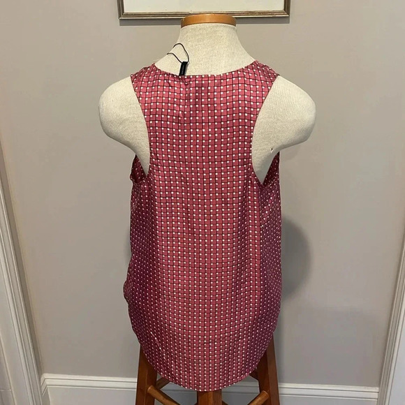 NWT!! Theory - RACER SILK TANK - Size Medium - Pink/White - Picture 6 of 8